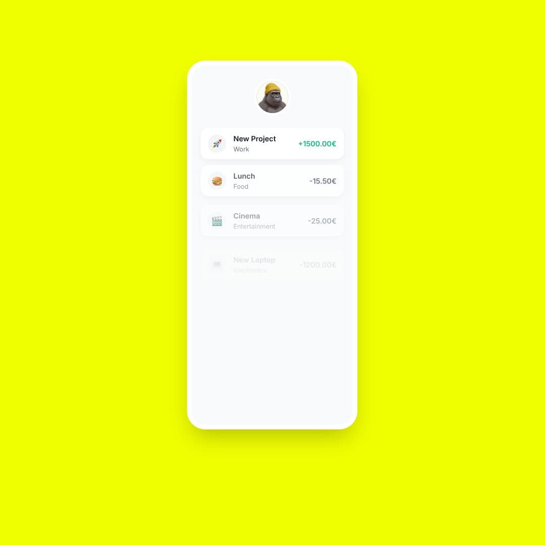 Finance App UI Animation